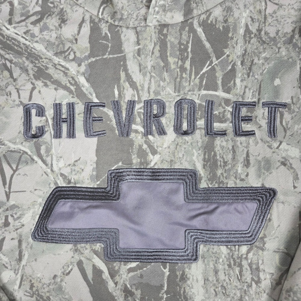 Chevrolet GM Mens 3XL Camo Hoodie Grey Tan Embroidered Bowtie Logo Sweatshirt - Picture 3 of 9